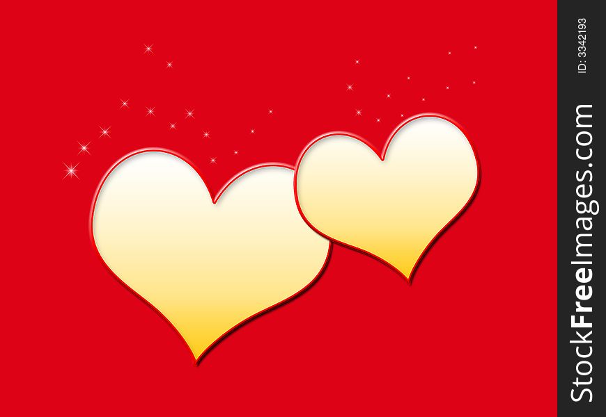 Heart to heart illustration for saint valentine's day on a red background