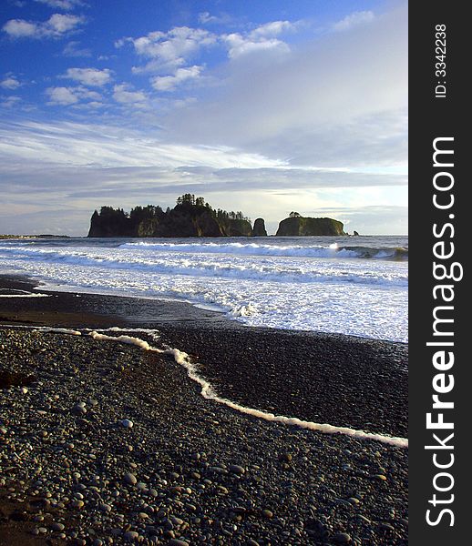 A photo taken from Rialto Beach in Olympic National Park, WA, USA. A photo taken from Rialto Beach in Olympic National Park, WA, USA