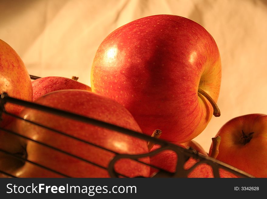 Red Italian Apple Composition / Soft Hot Lights. Red Italian Apple Composition / Soft Hot Lights