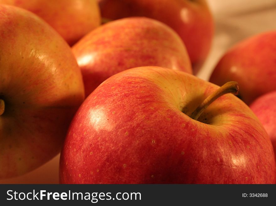 Red Italian Apple Composition / Soft Hot Lights. Red Italian Apple Composition / Soft Hot Lights