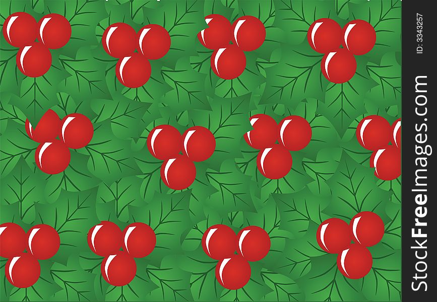 X-mas berry, vector pattern