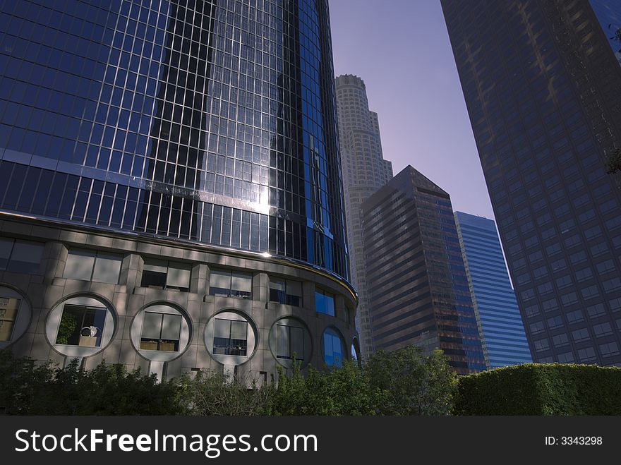 Los Angeles architecture near Grand Ave in downtown LA. Los Angeles architecture near Grand Ave in downtown LA.