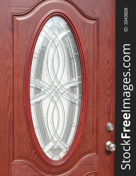 A classic door with cut glass insert