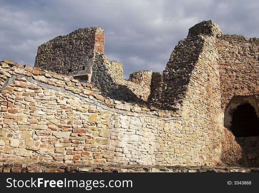 Castle in Czorsztyn in Pieniny (Poland) near the lake.