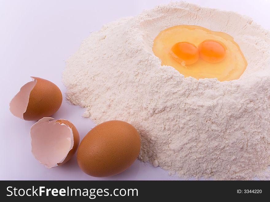 Eggs on the white background. Eggs on the white background