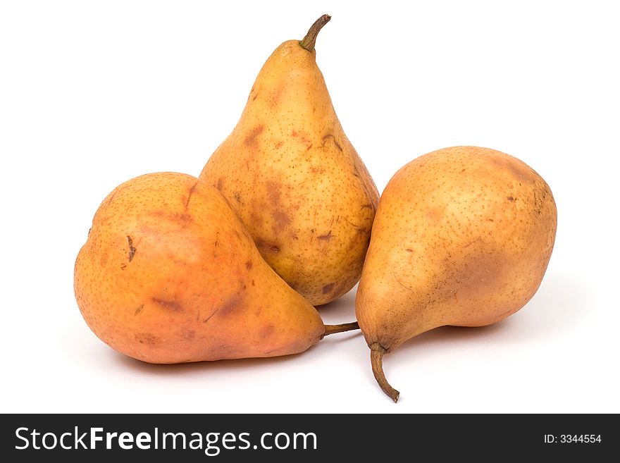 Image series of fresh vegetables and fruits on white background - pears