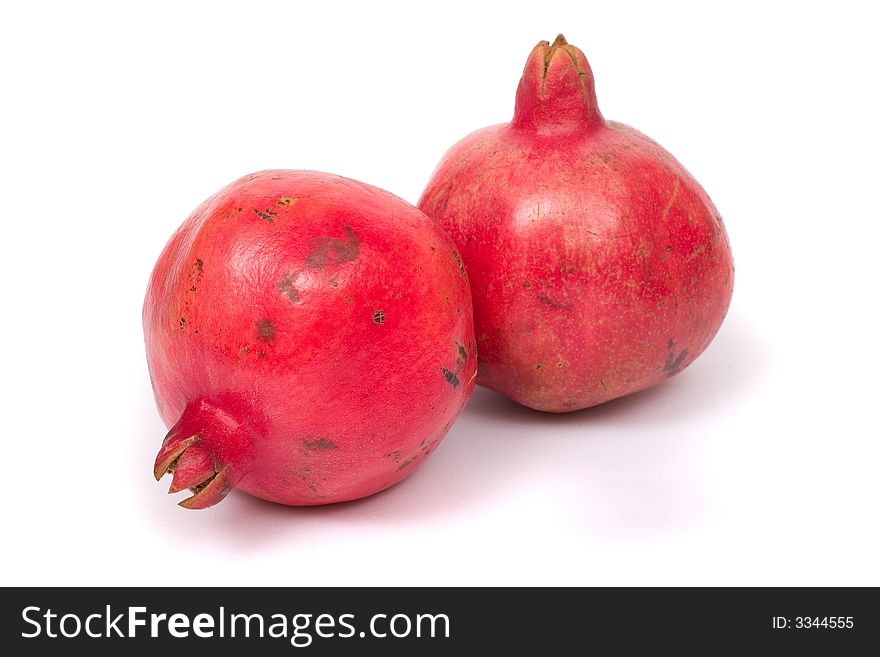 Image series of fresh vegetables and fruits on white background - pomegranate. Image series of fresh vegetables and fruits on white background - pomegranate