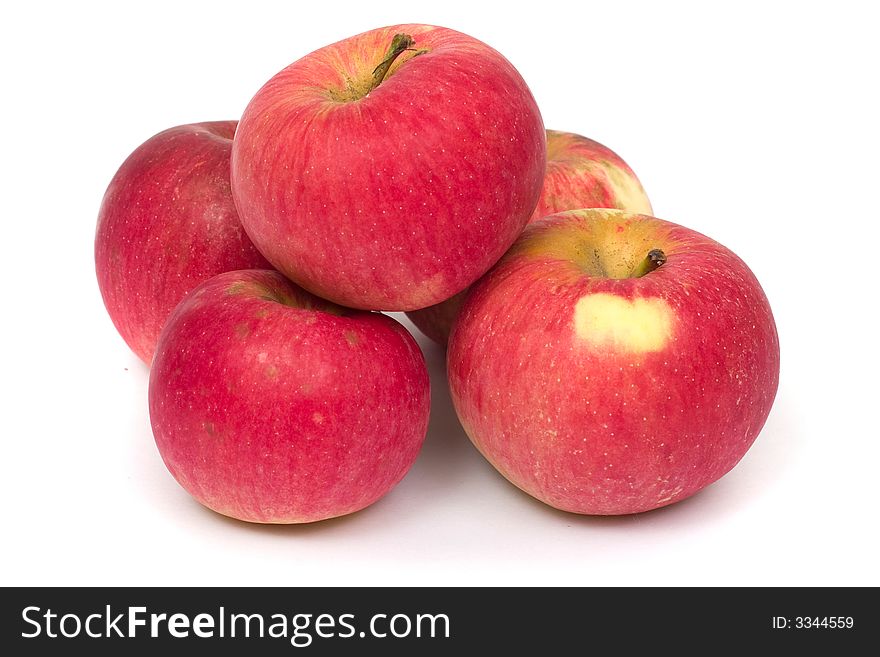 Image series of fresh vegetables and fruits on white background - apples