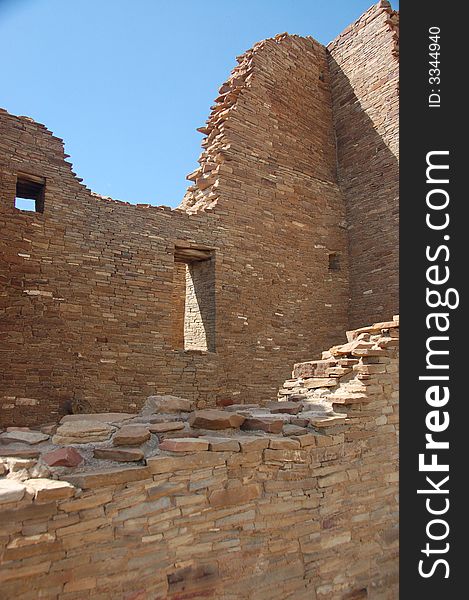 Ancient Anasazi Pueblo Ruins, Chaco Canyon, New Mexico. Ancient Anasazi Pueblo Ruins, Chaco Canyon, New Mexico