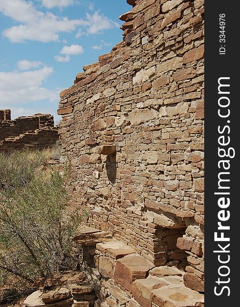Ancient Anasazi Pueblo Ruins, Chaco Canyon, New Mexico. Ancient Anasazi Pueblo Ruins, Chaco Canyon, New Mexico