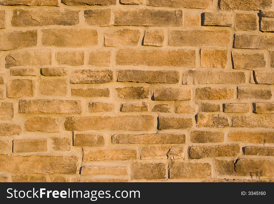 Wall of weathered bricks in horizontal aspect. Wall of weathered bricks in horizontal aspect