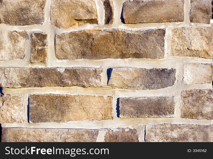 Wall of weathered bricks in horizontal aspect. Wall of weathered bricks in horizontal aspect