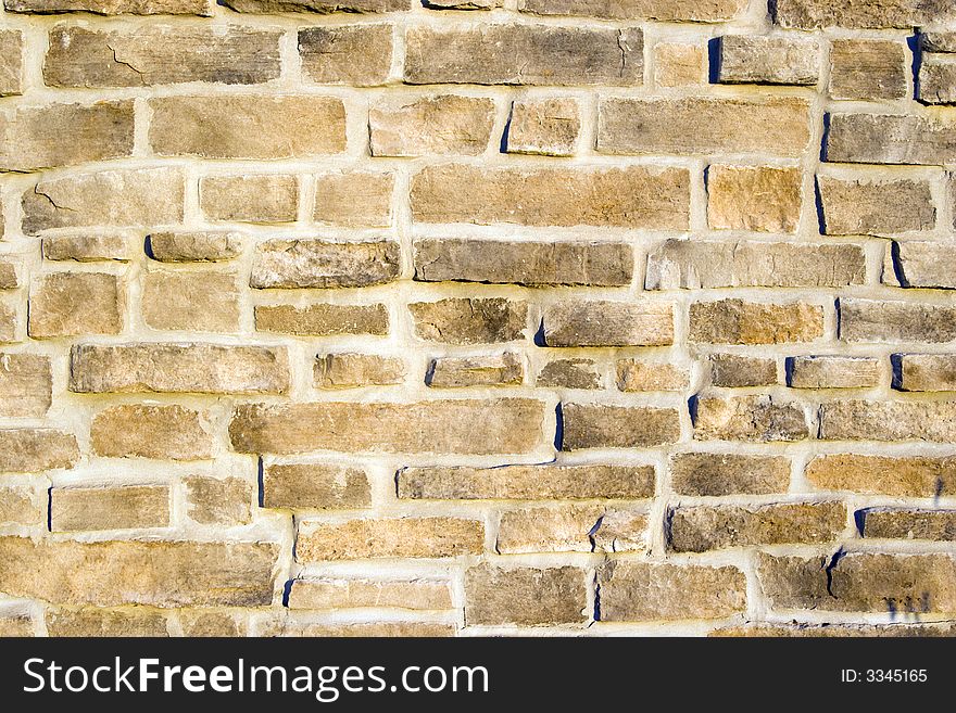 Wall of weathered bricks in horizontal aspect. Wall of weathered bricks in horizontal aspect