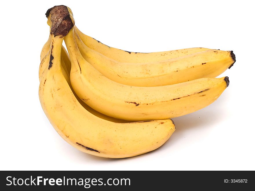 Image series of fresh vegetables and fruits on white background - bananas