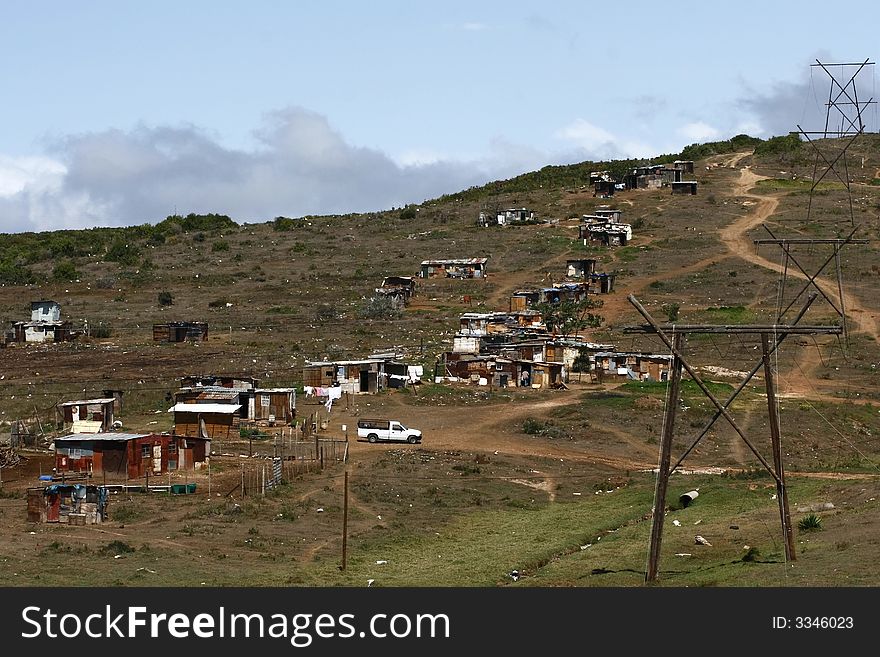 Informal settlement on the side of a hill