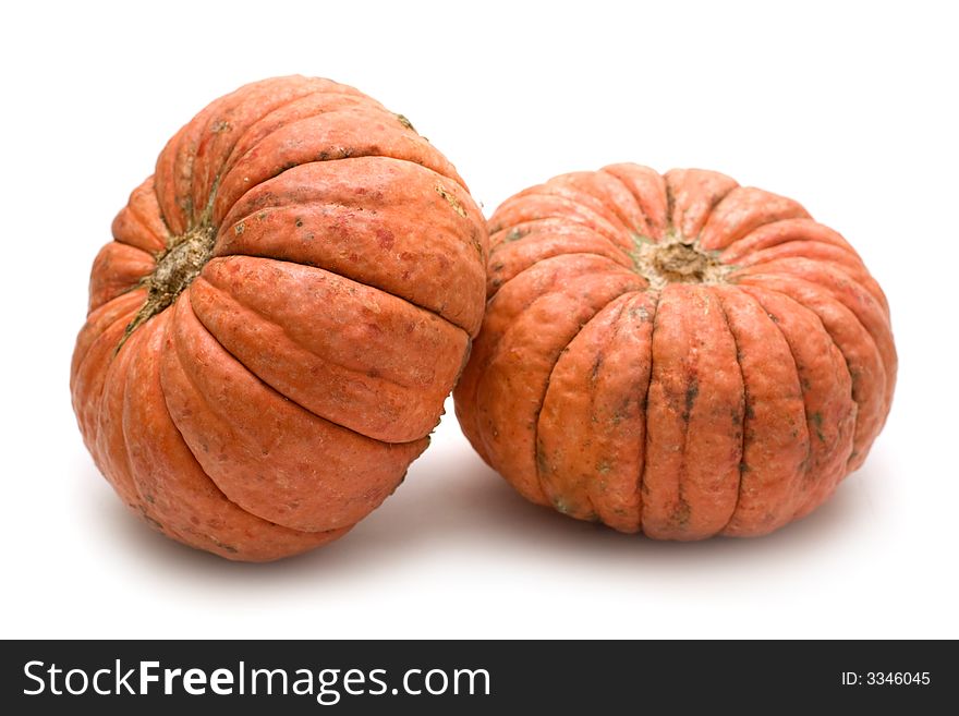 Image series of fresh vegetables and fruits on white background - pumpkins
