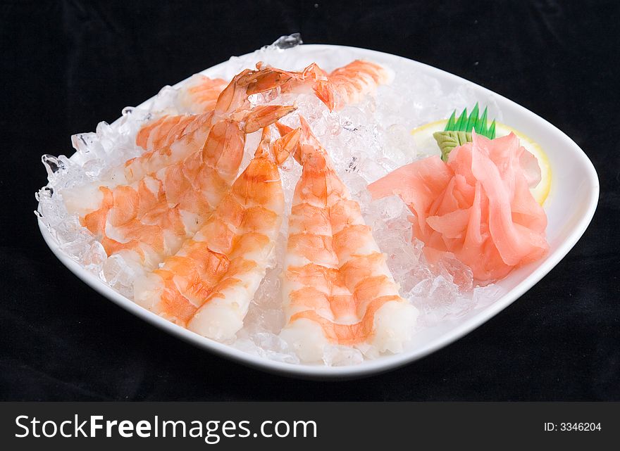 Shrimp in ice