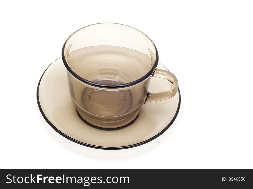 Series object on white - kitchen utensil  - brown cup