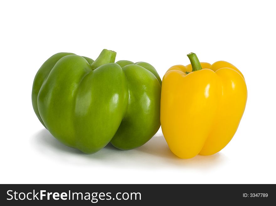 Pair of peppers. isolated on white.