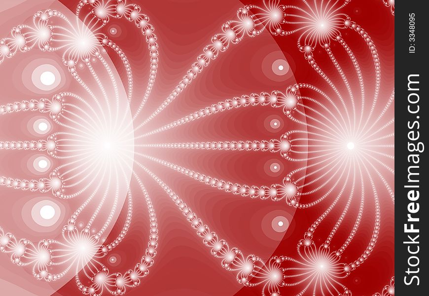 Generated fractal background - red flower. Generated fractal background - red flower