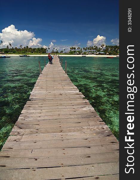 A wooden jetty in Sabah, Malaysia