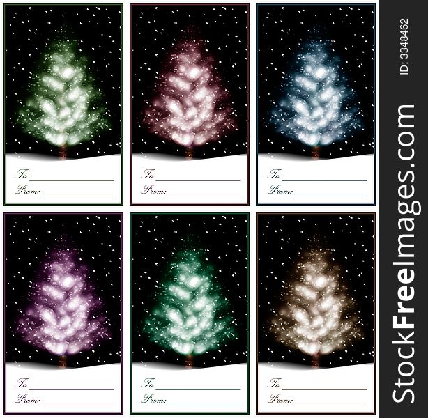Christmas gift tags in beautiful colors. Christmas gift tags in beautiful colors
