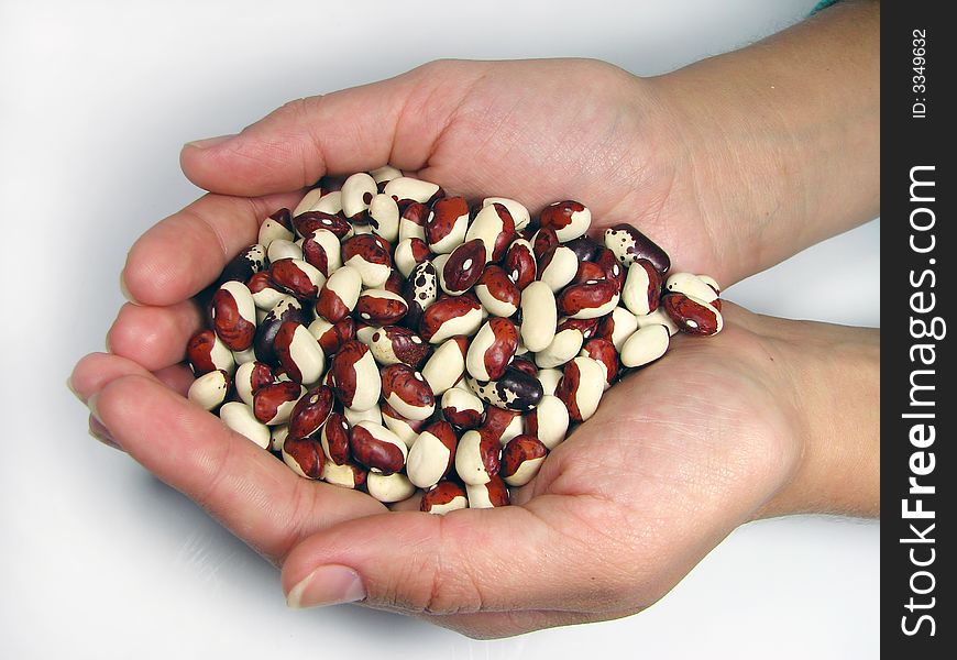 A pile of beans, white background. A pile of beans, white background