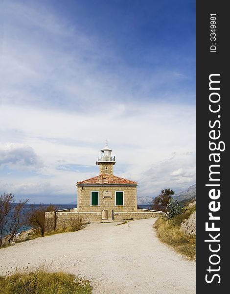 The lighthouse in City of Makarska - Croatia