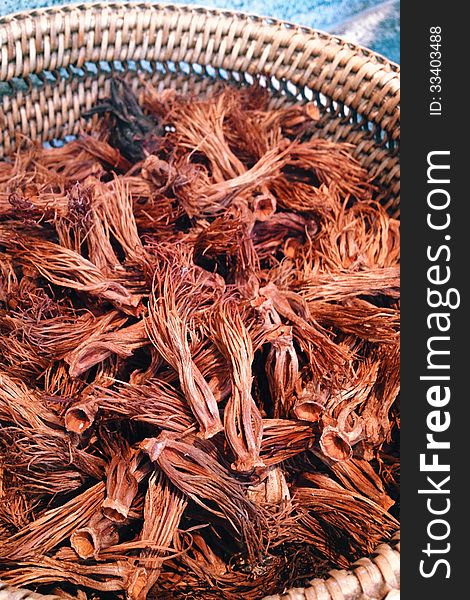 Red cotton tree flowers dried