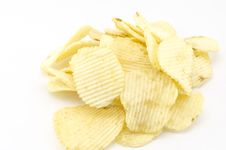 Snack Potato Chips Isolated On White Royalty Free Stock Photo