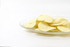 Snack Potato Chips Isolated On White Stock Image