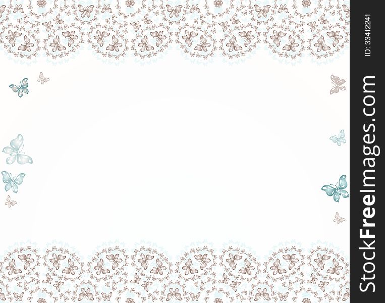 Abstract Banner With Butterfly Seamless