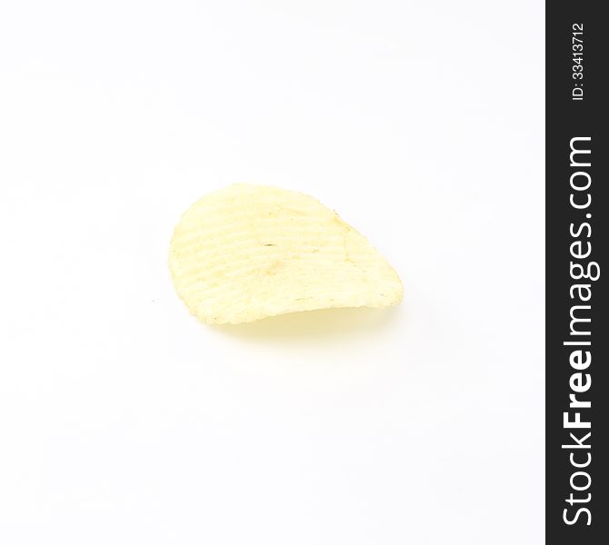 Snack potato chips isolated on white