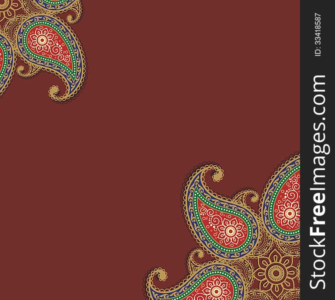 Burgundy background with ethnic pattern. Burgundy background with ethnic pattern