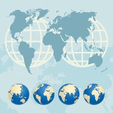 Map Of The World And Globes Stock Photos Map Of The World And Globes Stock Photos