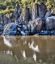 Rocks Reflections On Mekong River Royalty Free Stock Images Rocks Reflections On Mekong River Royalty Free Stock Images
