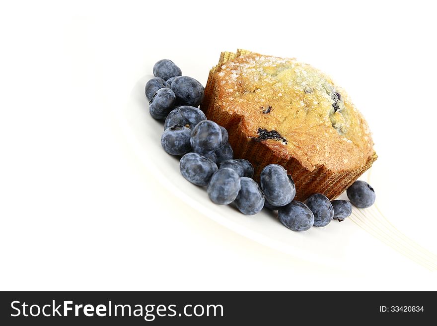 Big Blueberry Muffin With Fresh Blueberries