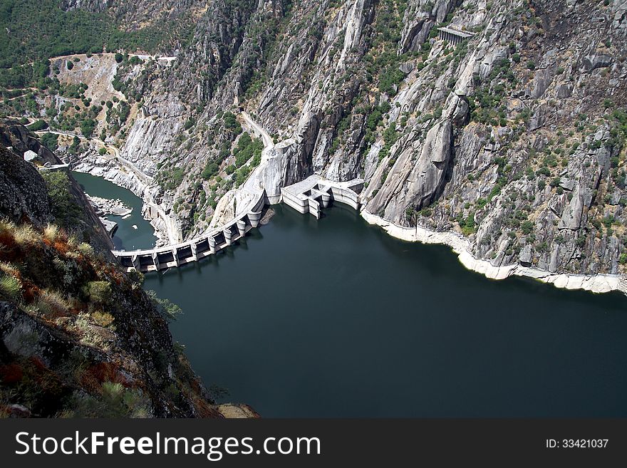 Aldeadavila dam in the river Duero; Spain.
