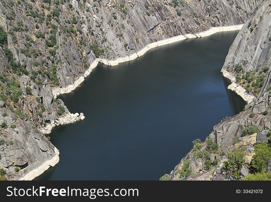 Aldeadavila dam in the river Duero; Spain.