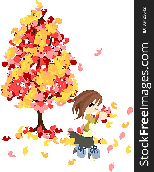 The mysterious tree of red leaf and yellow leaf. The mysterious tree of red leaf and yellow leaf.