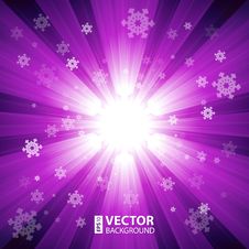 Purple Color Burst Of Light With Snowflakes Royalty Free Stock Photo Purple Color Burst Of Light With Snowflakes Royalty Free Stock Photo