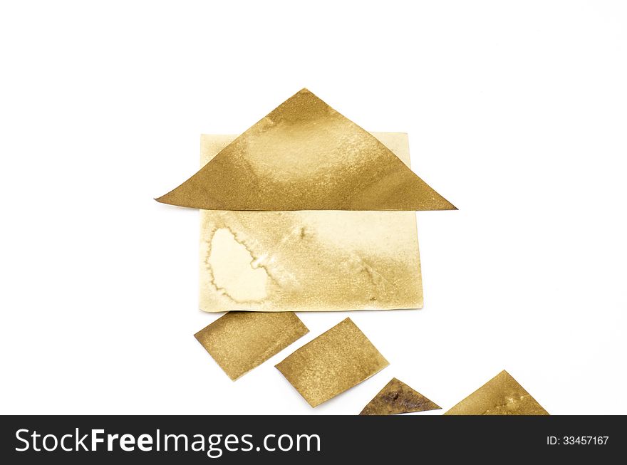 Old Brown Paper Isolated On White
