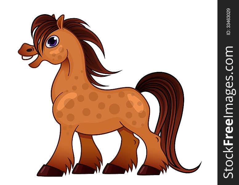 Funny spotty horse. Isolated element for your design.