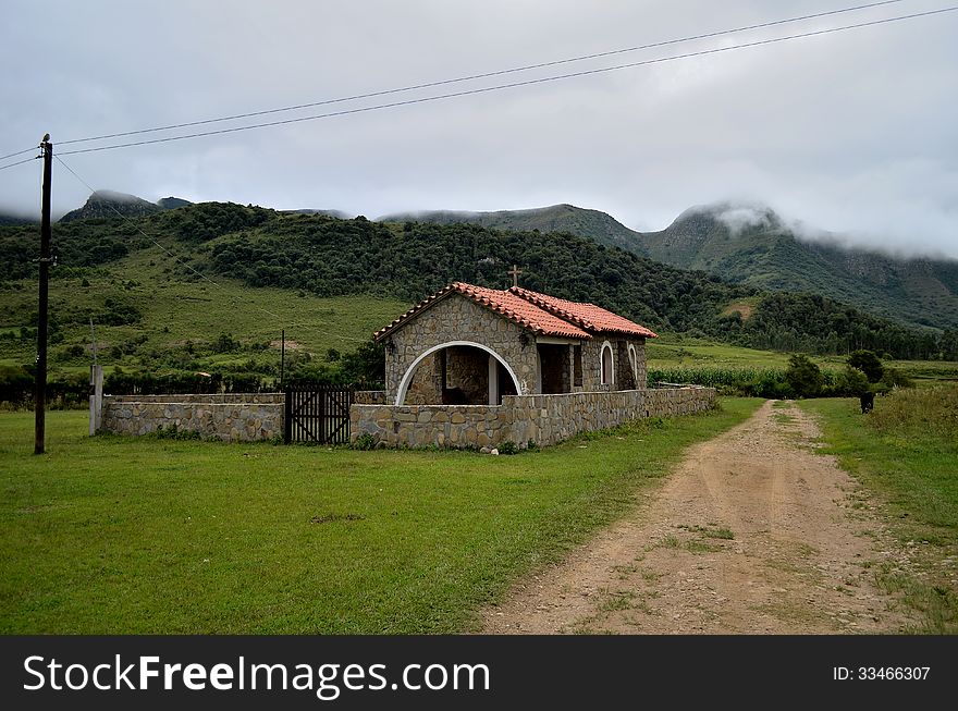 A Church In Los Toldos, Salta, Argentina, montane forests zone. A Church In Los Toldos, Salta, Argentina, montane forests zone