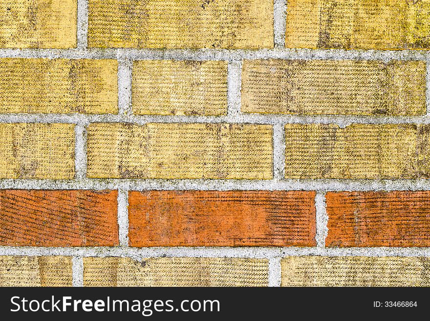 Old brick wall pattern closeup