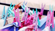 Colored Plastic Clamps Royalty Free Stock Images Colored Plastic Clamps Royalty Free Stock Images