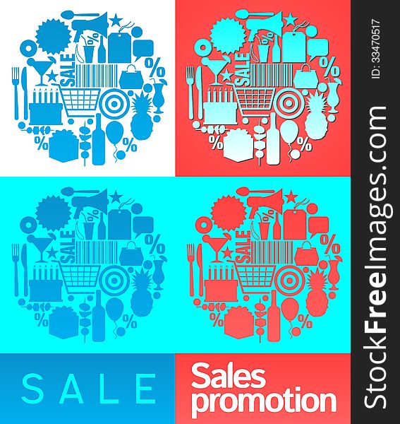 Sales promotion collage for any season discount activities. Sales promotion collage for any season discount activities