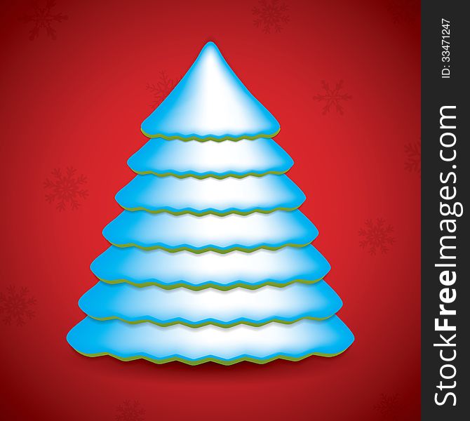 Christmas background with Christmas tree, vector illustration.