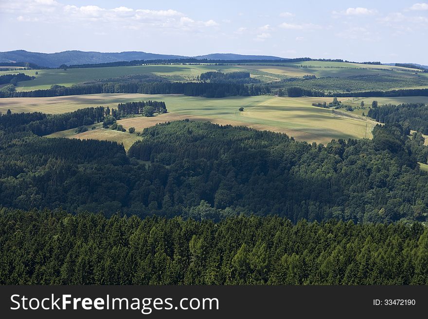 Summer landscape seen from above