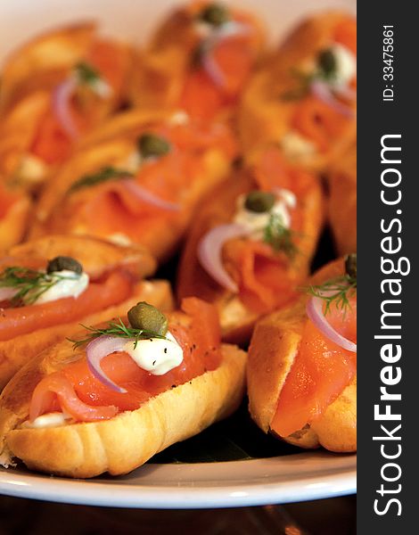 Smoked salmon soft roll background